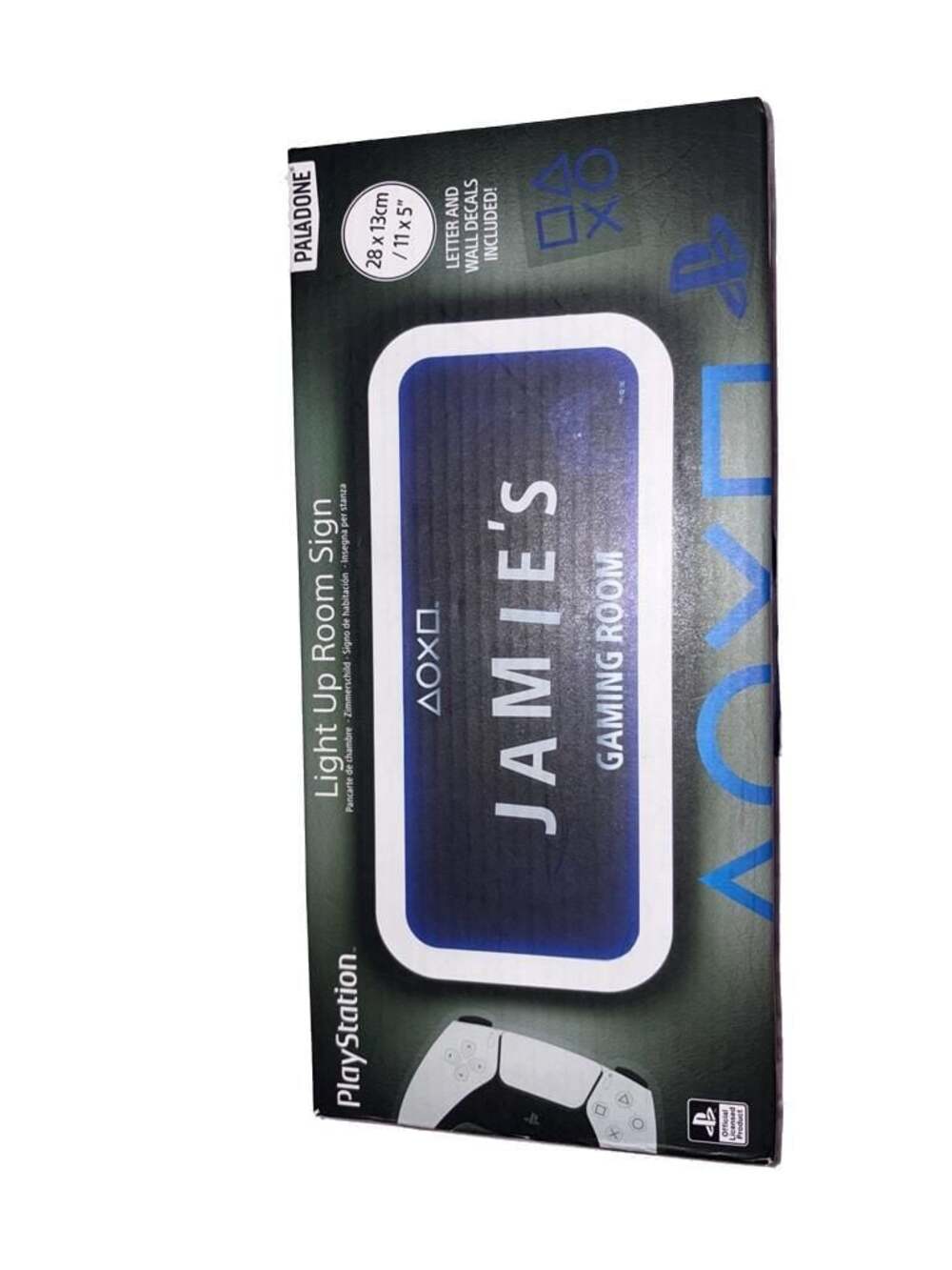 Paladone PlayStation Light-Up Room Sign with Customizable Letter Decals